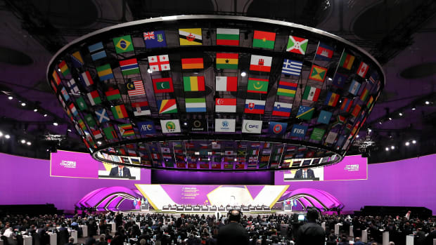 A general view from the 72nd FIFA congress in Doha in March 2022