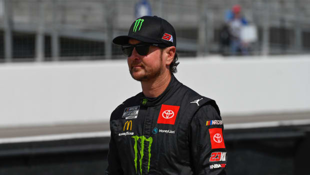 Jun 4, 2022; Madison, Illinois, USA; NASCAR Cup Series driver Kurt Busch (45) looks on during Nascar Cup qualifying at World Wide Technology Raceway at Gateway.