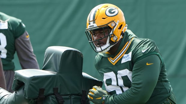 Jarran Reed is shown during the Green Bay Packers organized team activities (OTA) Tuesday, May 24, 2022 in Green Bay, Wis. Mjs Packers25 42 Jpg Packers25
