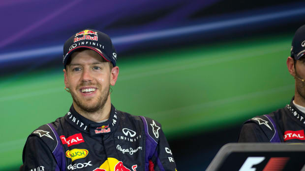 Sebastian Vettel was one of the most dominant drivers in F1 history. Here he celebrates his last championship in the series in 2013. Photo: USA Today Sports / Jerome Miron.