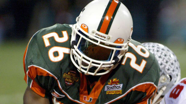Sean Taylor (Miami Hurricanes) during a game in 2003.