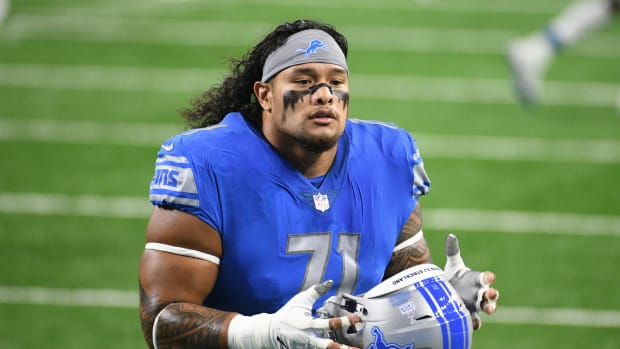 Oct 4, 2020; Detroit, Michigan, USA; Detroit Lions nose tackle Danny Shelton (71) before the game against the New Orleans Saints at Ford Field. Mandatory Credit: Tim Fuller-USA TODAY Sports