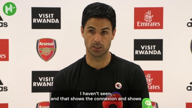 Arteta delighted by fans' support after Saliba's own goal
