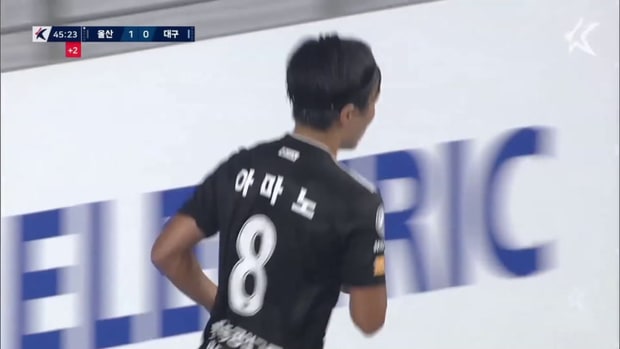 Jun Amano scored from a tight angle against Daegu