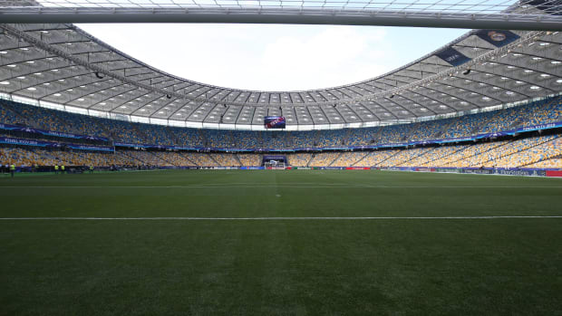 A general view of Kyiv's Olympic Stadium ahead of the 2018 UEFA Champions League final