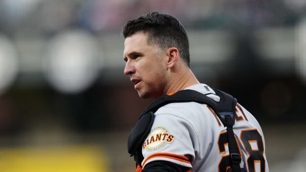 SF Giants catcher Buster Posey during the 2021 season.
