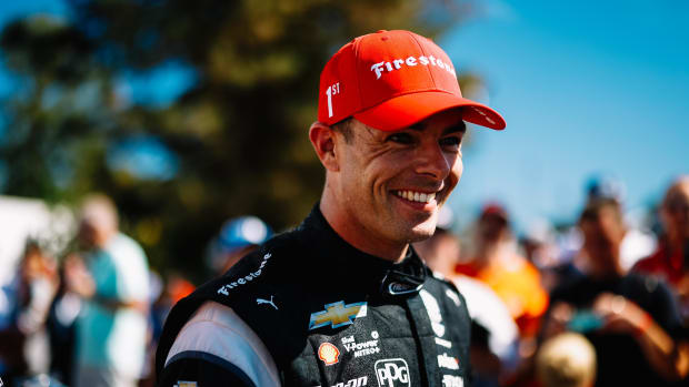 Scott McLaughlin was all smiles not just for winning last year's Grand Prix of Portland. Photo courtesy IndyCar / Joe Skibinski.