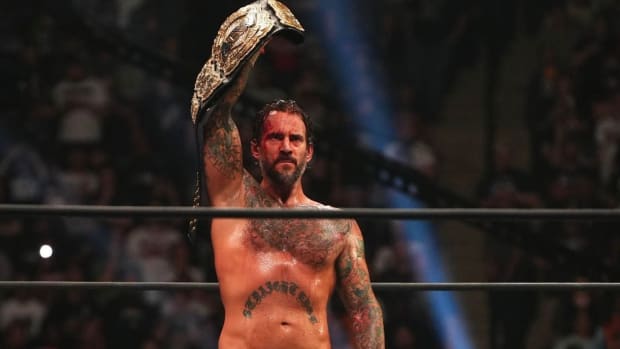 CM Punk celebrating at AEW’s ‘All Out’