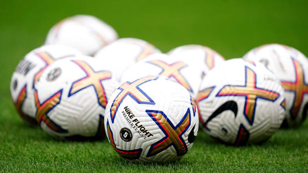 A general view of some Premier League matchballs in August 2022