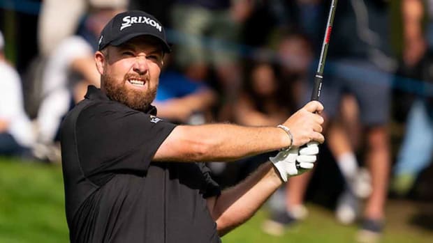 Shane Lowry is pictured during the final round of the 2022 BMW PGA Championship.