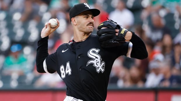 Sep 3, 2022; Chicago, Illinois, USA; Chicago White Sox starting pitcher Dylan Cease (84) delivers against the Minnesota Twins during the first inning at Guaranteed Rate Field.