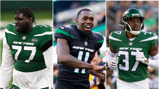 New York Jets LT Mekhi Becton, WR Denzel Mims and CB Bryce Hall