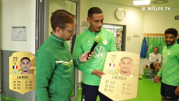 Lacroix reacts to his Fifa 23 card
