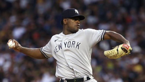 New York Yankees SP Luis Severino throws pitch
