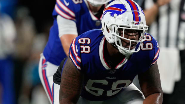 Bills offensive tackle Bobby Hart during a 2022 preseason game.