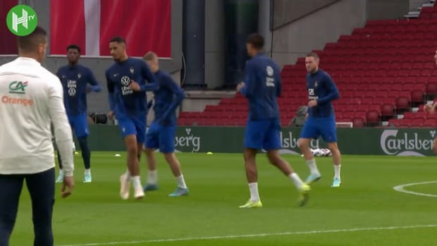 France's final training session before the match against Denmark