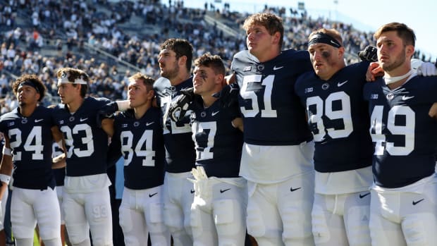 Penn State Nittany Lions sing alma mater after a win