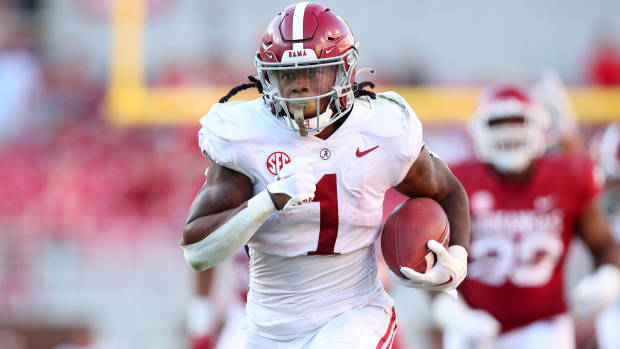 Alabama running back Jahmyr Gibbs was selected in the first round of the 2023 NFL draft by the Lions.
