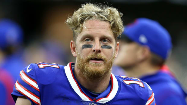 Buffalo Bills wide receiver Cole Beasley (11) on the sidelines in the second half of their game against the New Orleans Saints at the Caesars Superdome.