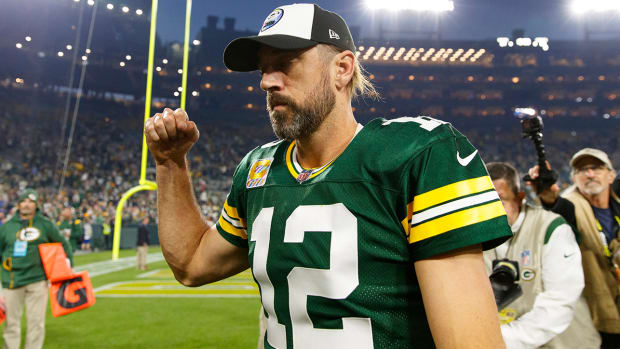 Aaron Rodgers after beating the Patriots.