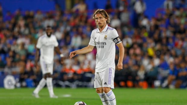 Luka Modric pictured in action for Real Madrid against Getafe in October 2022