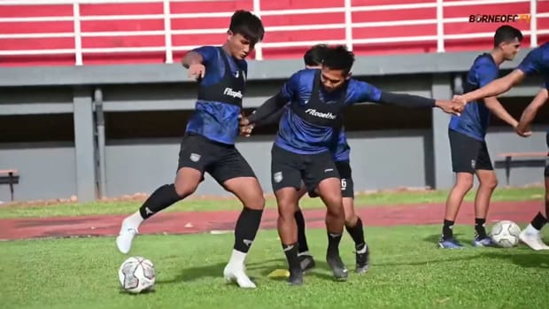 Fun games and fitness work during Borneo FC's training session