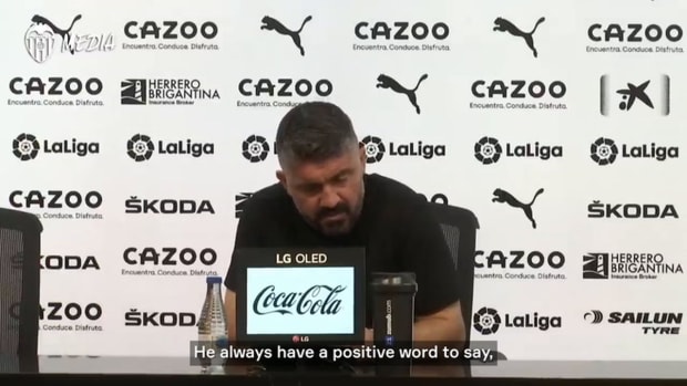 Gattuso reacts to Cavani's first Valencia goals