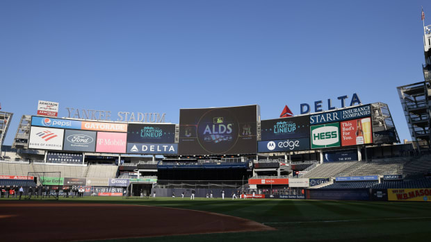 Yankee Stadium before ALDS game between New York Yankees and Cleveland Guardians