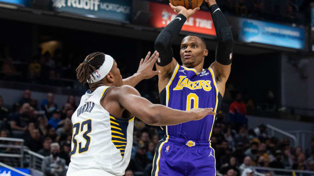 Russell Westbrook Myles Turner Los Angeles Lakers Indiana Pacers