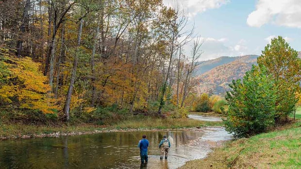 Fly fishermen are pictured at The Greenbrier in West Virginia.