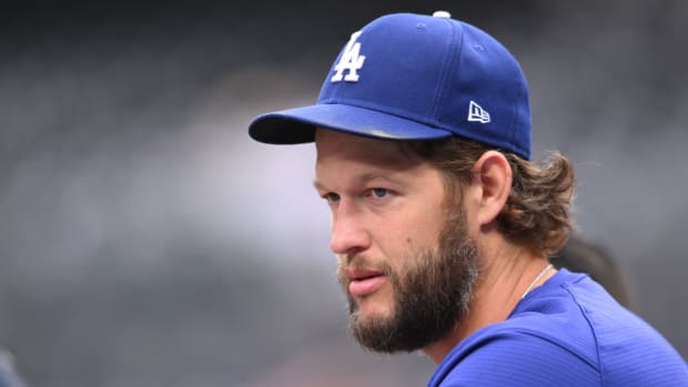 Dodgers pitcher Clayton Kershaw prepares for Game 3 of the 2022 NLDS.