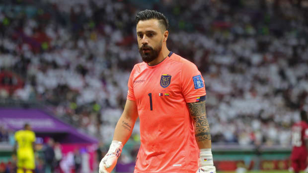 Ecuador goalkeeper Hernan Galindez pictured during his team's 2-0 win over Qatar at the 2022 World Cup