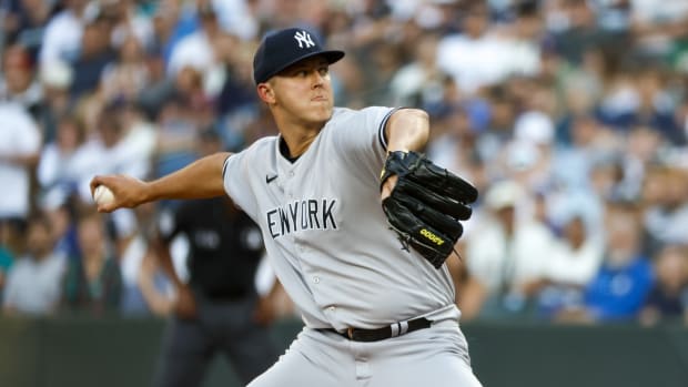 New York Yankees SP Jameson Taillon pitching against Seattle Mariners