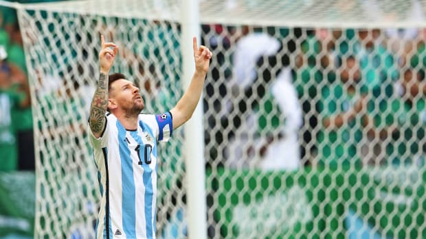 Lionel Messi scores for Argentina vs. Saudi Arabia at the World Cup