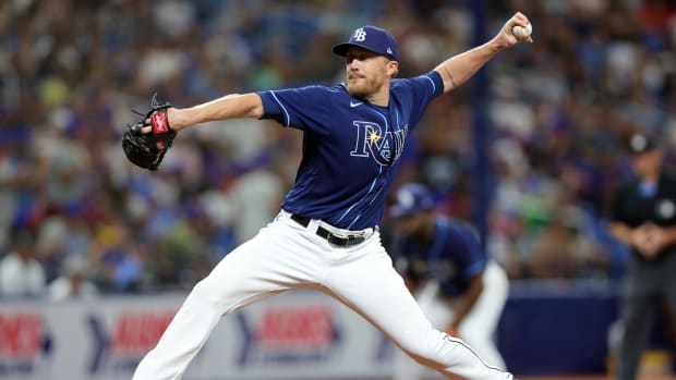 Sep 9, 2023; St. Petersburg, Florida, USA; Tampa Bay Rays relief pitcher Jake Diekman (30) throws a pitch against the Seattle Mariners in the sixth inning at Tropicana Field.