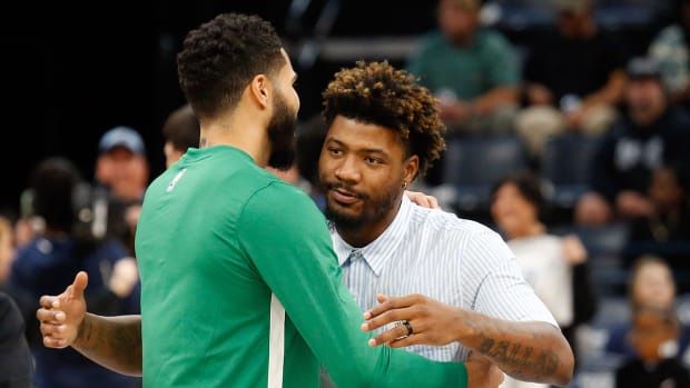Boston Celtics forward Jayson Tatum and Memphis Grizzlies guard Marcus Smart