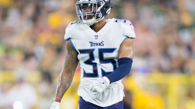 Aug 9, 2018; Green Bay, WI, USA; Tennessee Titans safety Damon Webb (35) during the game against the Green Bay Packers at Lambeau Field. Mandatory Credit: Jeff Hanisch-USA TODAY Sports  