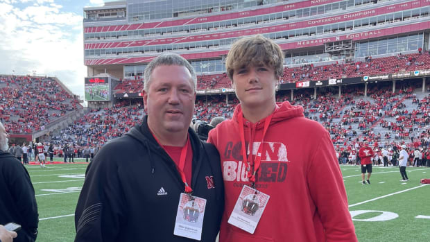 Eric Ingwerson with his father at Memorial Stadium