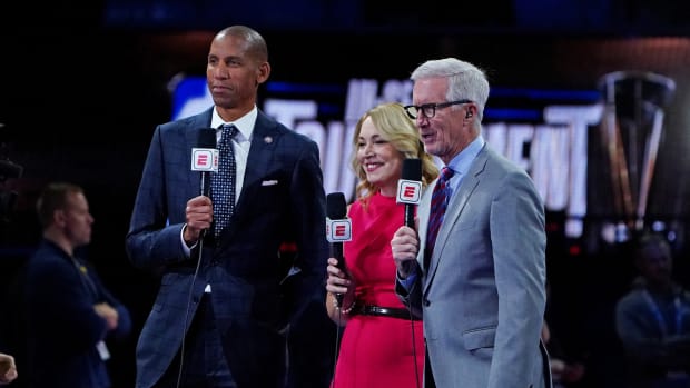 ESPN announces Reggie Miller, Doris Burke and Mike Breen.
