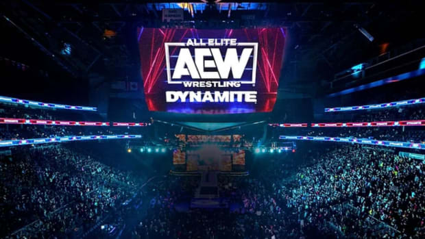 A crowd shot of the AEW Dynamite arena.