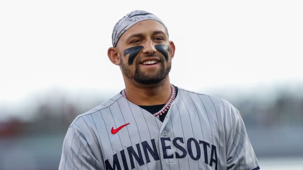 Sep 18, 2023; Cincinnati, Ohio, USA; Minnesota Twins third baseman Royce Lewis (23) during the middle of the first inning against the Cincinnati Reds at Great American Ball Park.