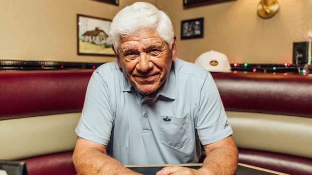 World Golf Hall of Famer Lee Trevino, modeling a shirt from his Super Mex Golf collection