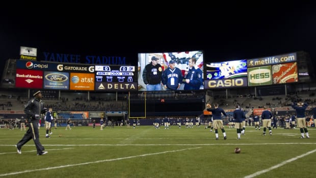Pregame at Yankee Stadium ahead of a Notre Dame-Army game in 2010.