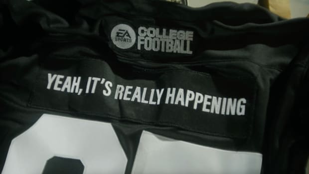 Screenshot from teaser video for EA Sports' new college football video game