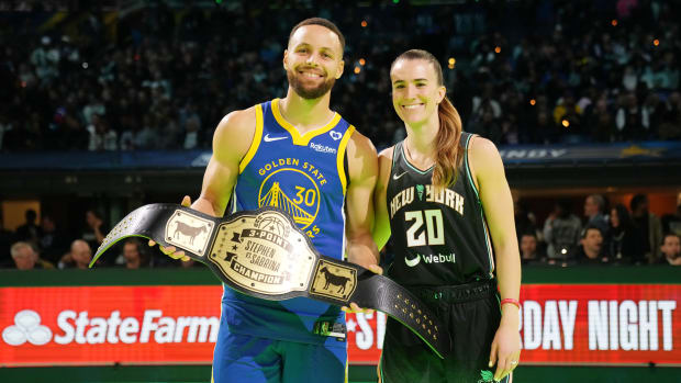 Curry and Ionescu at NBA All-Star Saturday Night on Feb. 17, 2024.