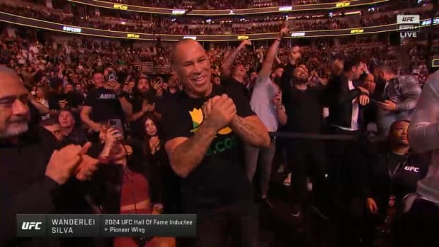 Wanderlei Silva joins the UFC Hall of Fame during the UFC 298 broadcast.