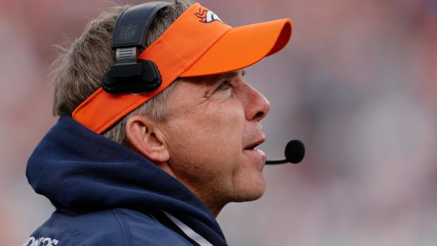 Dec 31, 2023; Denver, Colorado, USA; Denver Broncos head coach Sean Payton looks on in the second quarter against the Los Angeles Chargers at Empower Field at Mile High. Mandatory Credit: Isaiah J. Downing-USA TODAY Sports