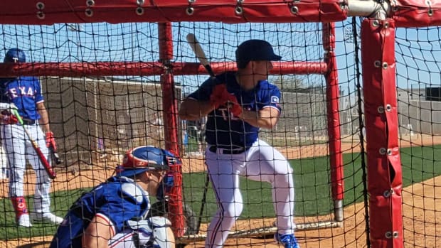 Texas Rangers top prospect Wyatt Langford has looked impressive during batting practice on the first two days of spring training workouts in Surprise, Ariz. He hit homers in consecutive spring games on March 1-2.
