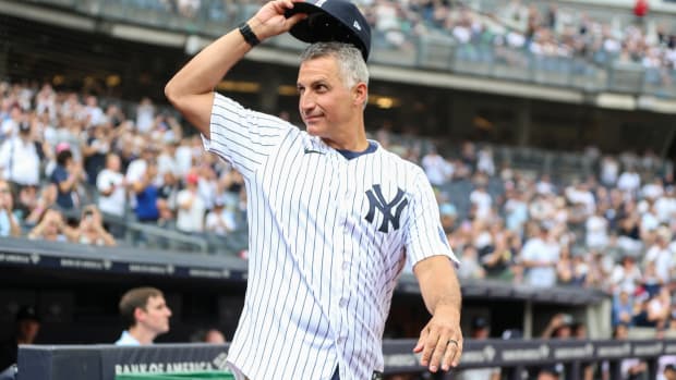 Sep 9, 2023; Bronx, New York, USA; Former New York Yankees pitcher at Old Timer s Day Andy Pettitte before the game against the Milwaukee Brewers at Yankee Stadium. Mandatory Credit: Wendell Cruz-USA TODAY Sports
