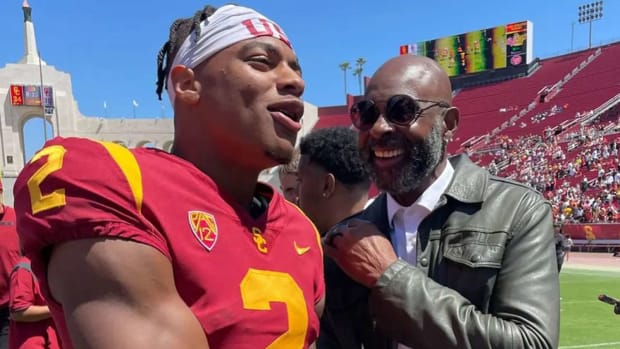Jerry Rice and his son, USC WR Brenden Rice